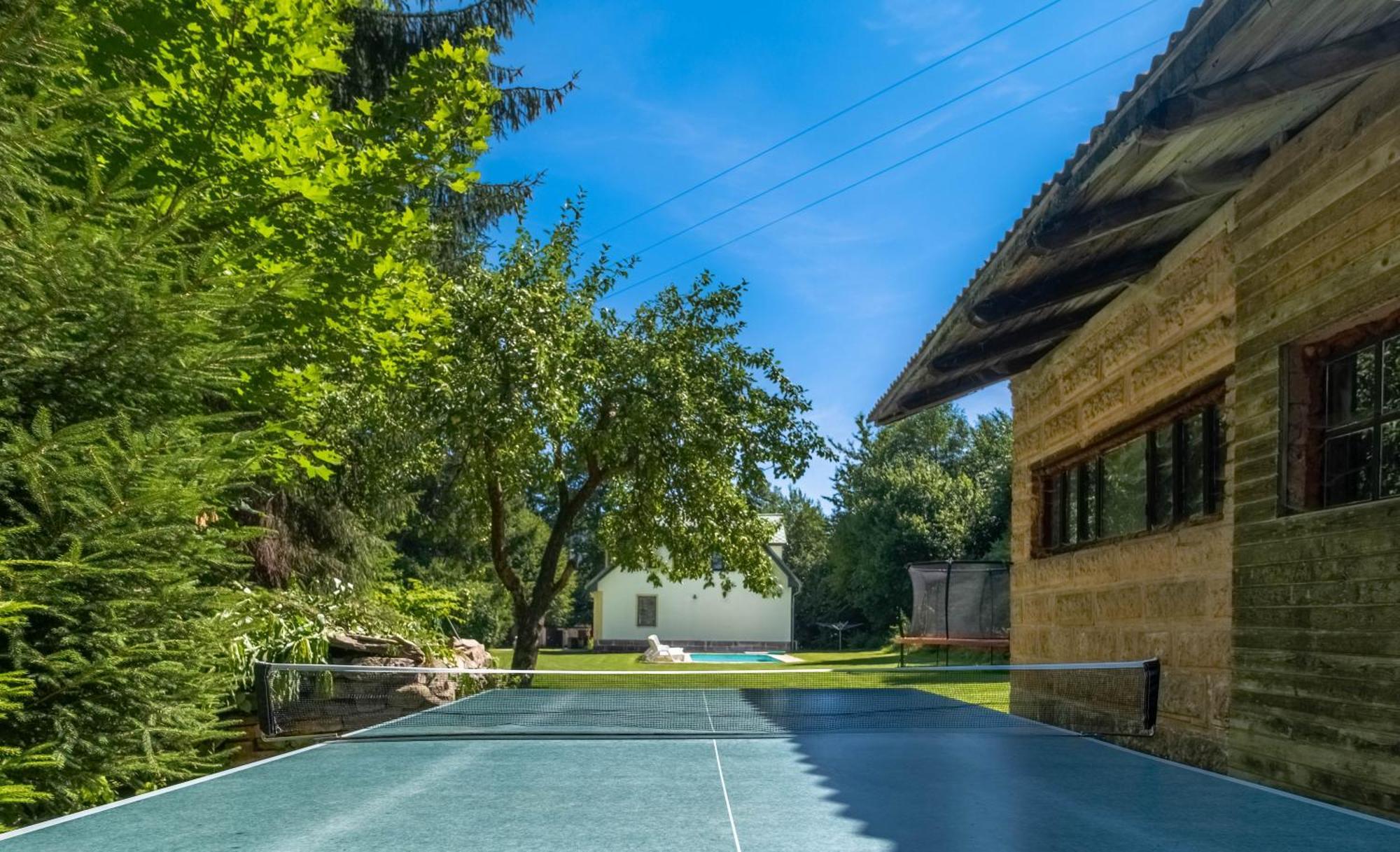 Villa With A Covered Pool, Park, And Playground